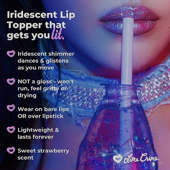 NIB Lime Crime Discontinued Diamond Crushers Iridescent Lip Topper "GEMINI" - Picture 4 of 7